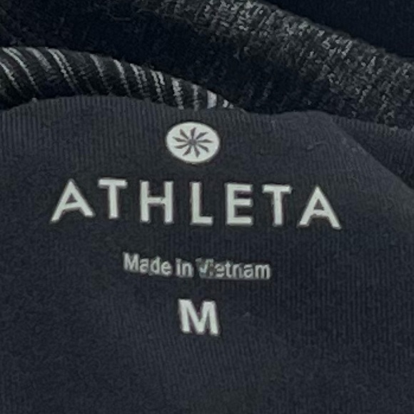 Athleta Remix Revelation Mid Rise Crop Black Gray Leggings Medium Stretchy - Picture 7 of 9
